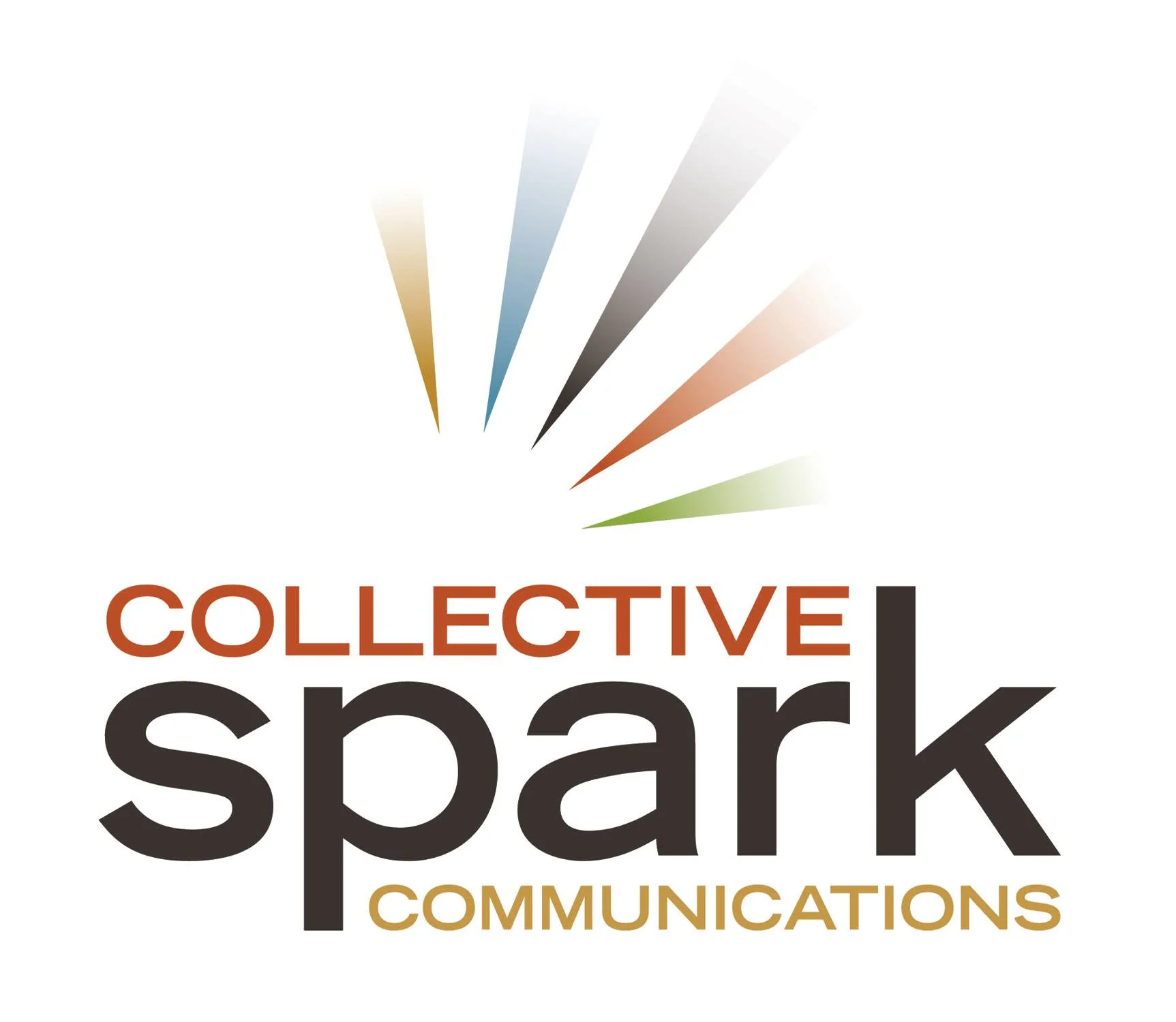 Collective Spark Communications logo with colored rays
