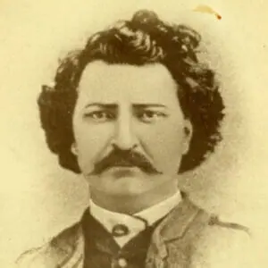 Black and white photo of a serious man