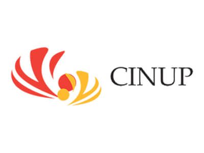 Modern CINUP logo in red and yellow