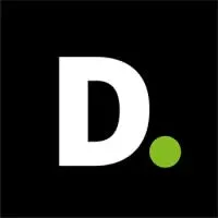 White capital D with green dot