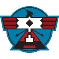 Blue circular stylized thunderbird logo