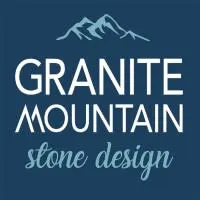 Granite Mountain stone design logo with mountain graphic