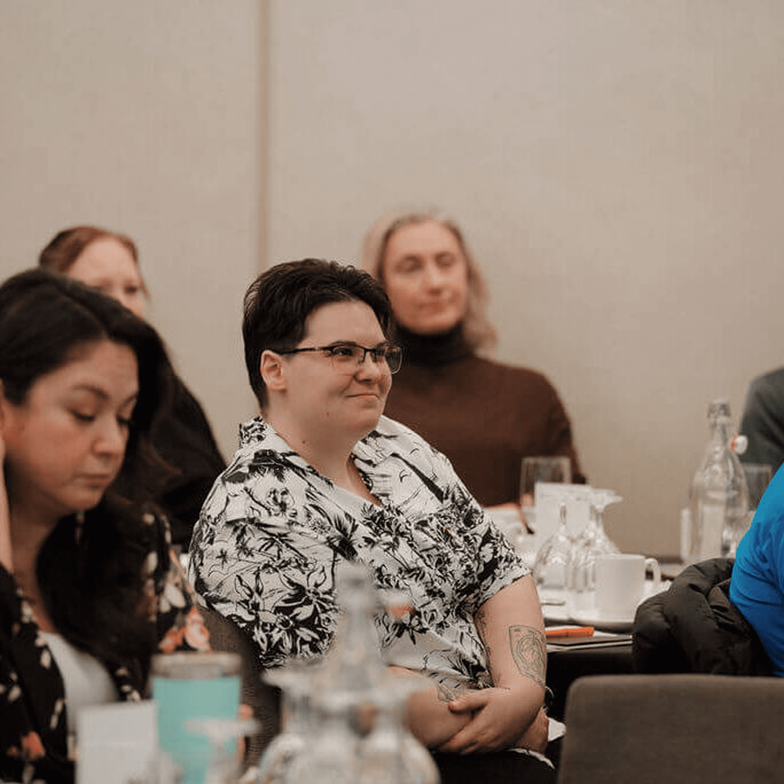 Audience members at an event