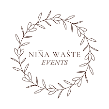 Wreath logo reading "Niña Wašte Events