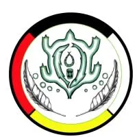 Green crest emblem with red, yellow, black border