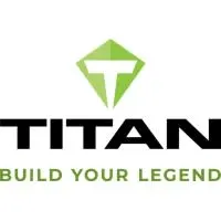 Titan logo with green diamond and slogan