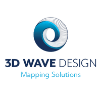 3D Wave Design blue circular swirl logo