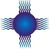 Blue circle with four wavy lines