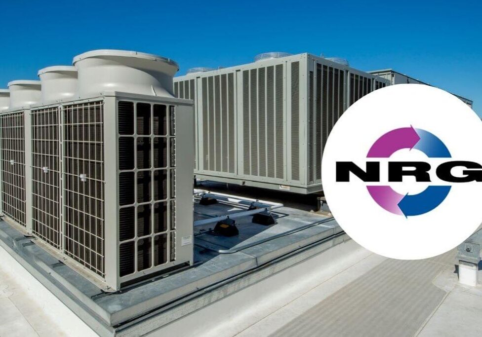 Rooftop HVAC units with NRG logo