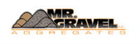 Mr. Gravel Aggregates logo with stylized hills