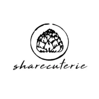 Black-and-white artichoke logo with sharecuterie text