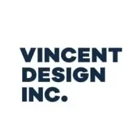 Bold navy "Vincent Design Inc." logo