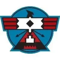 Blue circular stylized thunderbird logo
