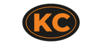 Orange KC logo on black oval