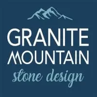 Granite Mountain stone design logo with mountain graphic