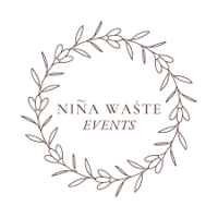 Wreath logo reading "Niña Wašte Events
