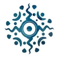 Blue abstract circular tribal ornament