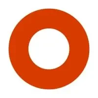 Orange hollow circle on white background